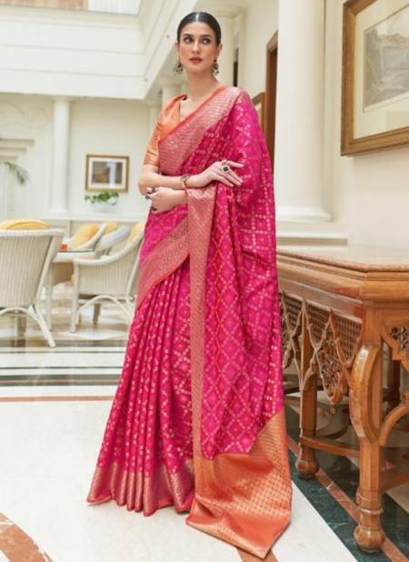 Pink Colour RAJTEX KOSHIYA SILK Traditional Wedding Wear Patola Silk Heavy Saree Collection 250002